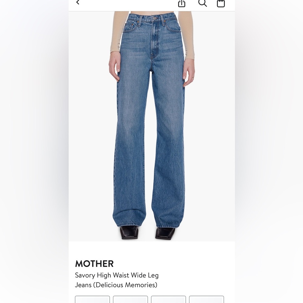 MOTHER Blue Wide Leg Jeans